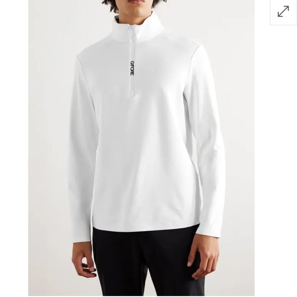 G/FORE  Tech-Jersey Golf Half-Zip Sweatshirt White Size M - Picture 1 of 10